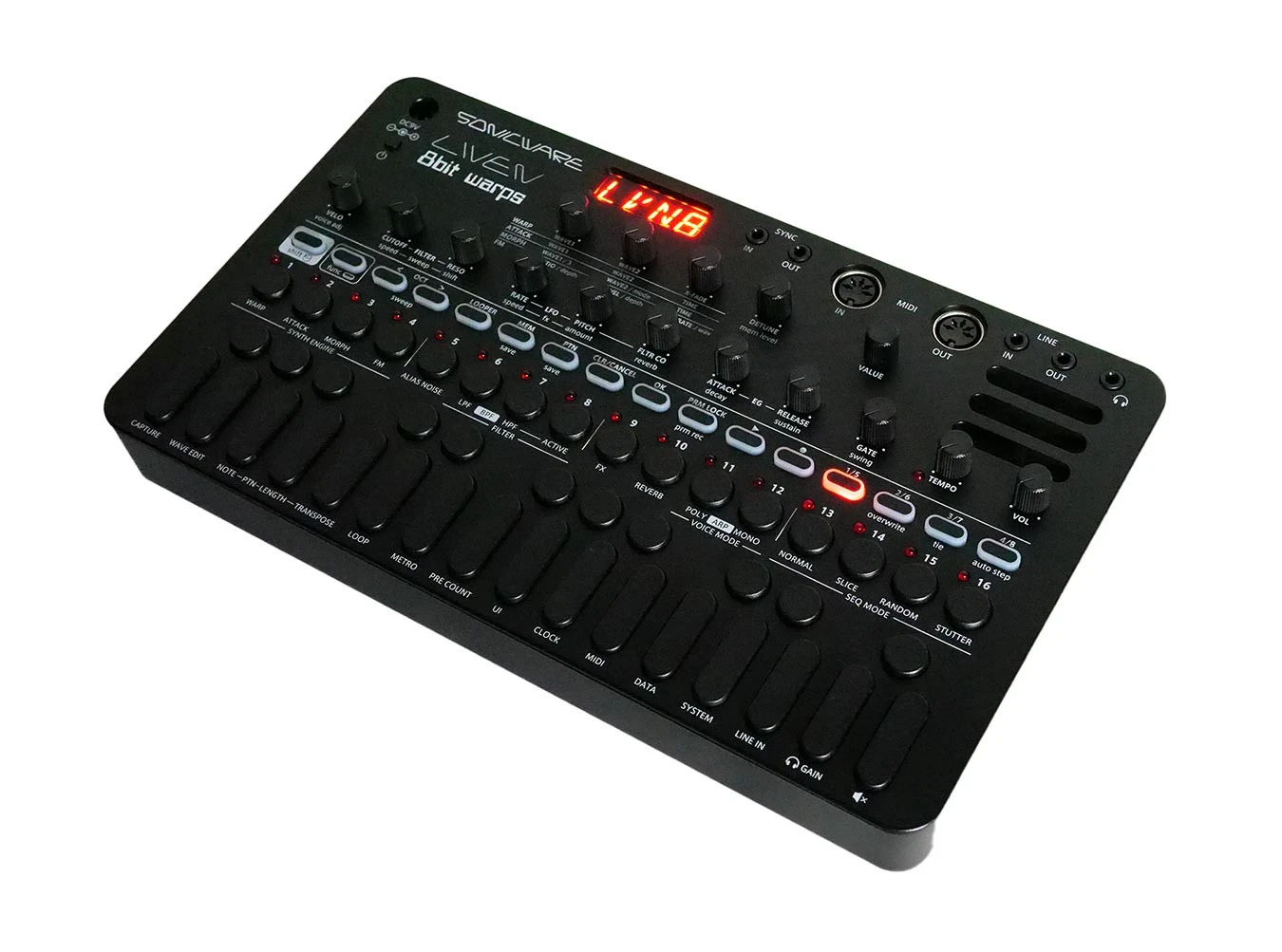 LIVEN 8bit Warps Eight-Bit Wave Memory Synthesizer (All Black) 4 LIVEN 8bit Warps Eight-Bit Wave Memory Synthesizer (All Black) - Image 2